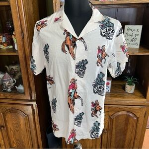 RFBrand Men’s Desert Vibes Rayon Casual Button Down Shirt Medium NWT